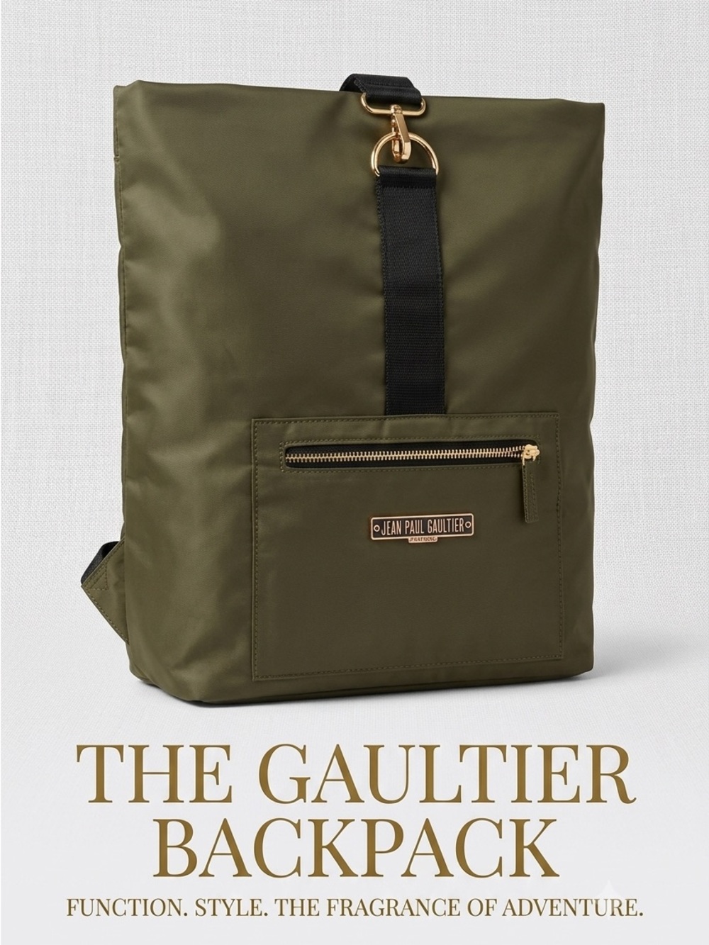 Jean Paul Gaultier Olive Green and Black Backpack